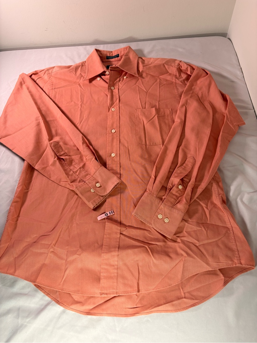 Men's Long-Sleeve Button-Up Shirt - Coral
